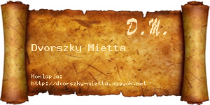 Dvorszky Mietta névjegykártya